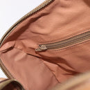 CELINE Macadam Canvas Boston Bag PVC Leather Brown Gold Auth 187511V-22