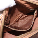 CELINE Macadam Canvas Boston Bag PVC Leather Brown Gold Auth 187511V-10