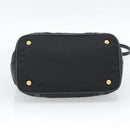 PRADA Hand Bag Nylon 2way Black Gold Auth 187512V-5