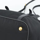PRADA Hand Bag Nylon 2way Black Gold Auth 187512V-10