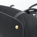 PRADA Hand Bag Nylon 2way Black Gold Auth 187512V-16