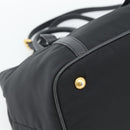 PRADA Hand Bag Nylon 2way Black Gold Auth 187512V-17