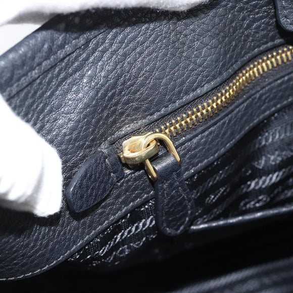 PRADA Hand Bag Nylon 2way Black Gold Auth 187512V