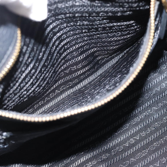 PRADA Hand Bag Nylon 2way Black Gold Auth 187512V