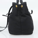 PRADA Hand Bag Nylon 2way Black Gold Auth 187512V-4