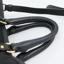 PRADA Hand Bag Nylon 2way Black Gold Auth 187512V-8