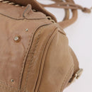 Chloe Paddington Hand Bag Leather Beige Gold Silver Auth 187513V-15