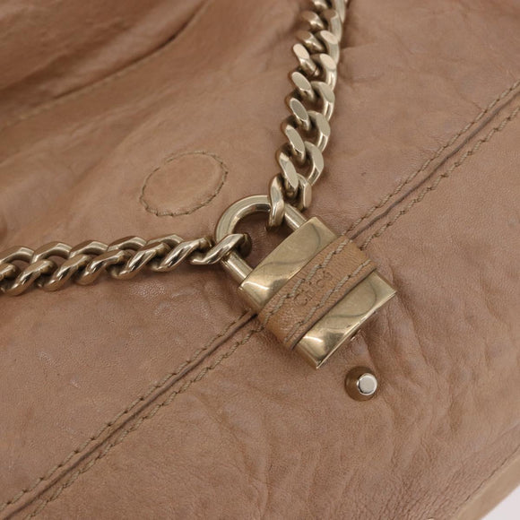 Chloe Paddington Hand Bag Leather Beige Gold Silver Auth 187513V