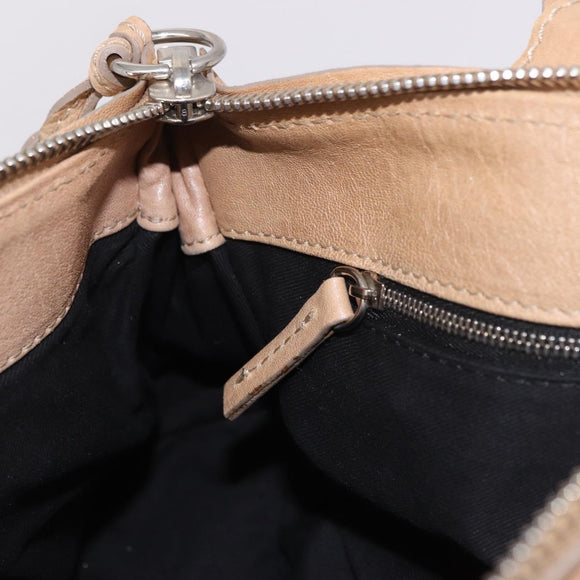 Chloe Paddington Hand Bag Leather Beige Gold Silver Auth 187513V