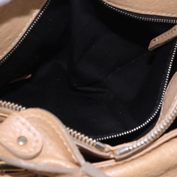 Chloe Paddington Hand Bag Leather Beige Gold Silver Auth 187513V
