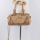 Chloe Paddington Hand Bag Leather Beige Gold Silver Auth 187513V-26