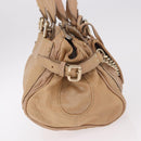 Chloe Paddington Hand Bag Leather Beige Gold Silver Auth 187513V-4