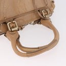 Chloe Paddington Hand Bag Leather Beige Gold Silver Auth 187513V-7