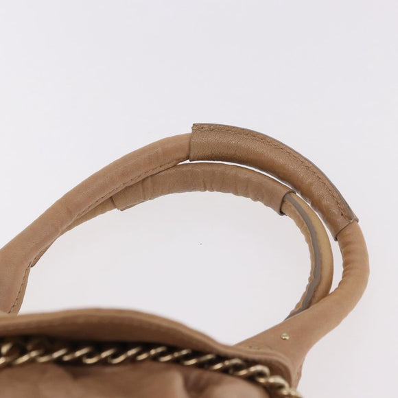 Chloe Paddington Hand Bag Leather Beige Gold Silver Auth 187513V