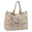 Chloe Kerala Hand Bag Leather Beige Silver Auth 187518V-1