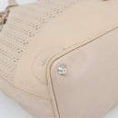 Chloe Kerala Hand Bag Leather Beige Silver Auth 187518V-16