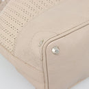 Chloe Kerala Hand Bag Leather Beige Silver Auth 187518V-18