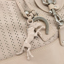 Chloe Kerala Hand Bag Leather Beige Silver Auth 187518V-19