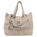Chloe Kerala Hand Bag Leather Beige Silver Auth 187518V-13