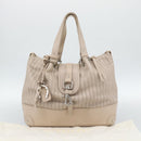 Chloe Kerala Hand Bag Leather Beige Silver Auth 187518V-12