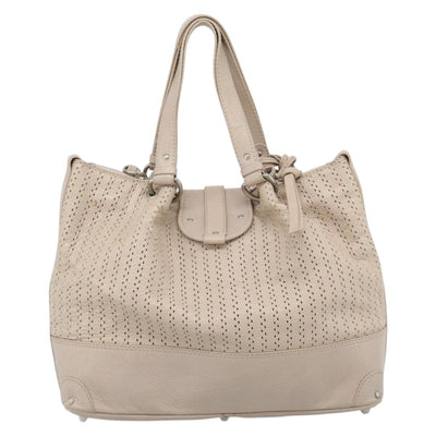 Chloe Kerala Hand Bag Leather Beige Silver Auth 187518V - 0