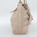 Chloe Kerala Hand Bag Leather Beige Silver Auth 187518V-3