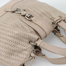 Chloe Kerala Hand Bag Leather Beige Silver Auth 187518V-6