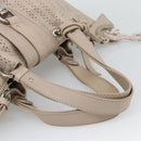 Chloe Kerala Hand Bag Leather Beige Silver Auth 187518V-7