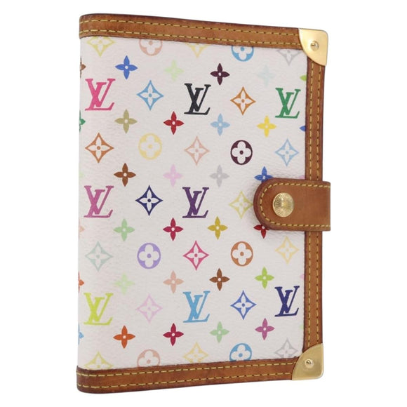 LOUIS VUITTON Monogram Multicolor Agenda PM Cover White R21074 LV Auth 187520