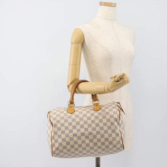 LOUIS VUITTON Damier Azur Speedy 30 Hand Bag N41533 LV Auth 187525