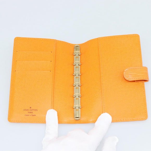 LOUIS VUITTON Epi Agenda PM Day Planner Cover Orange Mandarin R2005H Auth 187527
