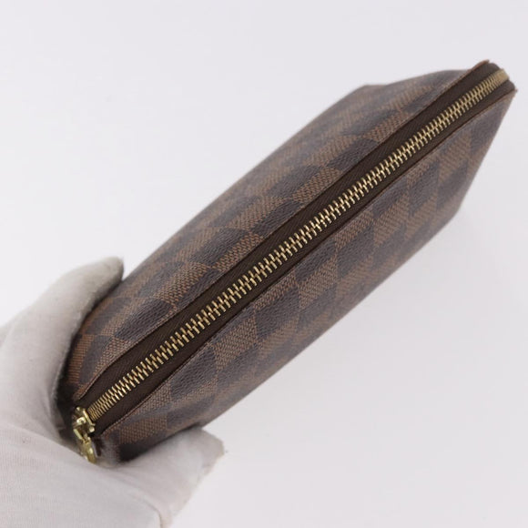 LOUIS VUITTON Damier Ebene Pochette Cosmetic PM Pouch N47516 LV Auth 187530