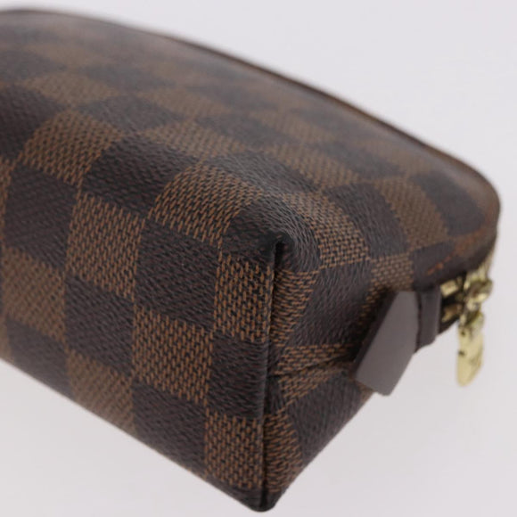 LOUIS VUITTON Damier Ebene Pochette Cosmetic PM Pouch N47516 LV Auth 187530