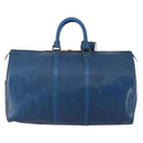 LOUIS VUITTON Epi Keepall 45 Boston Bag Blue M42975 LV Auth 187531-2