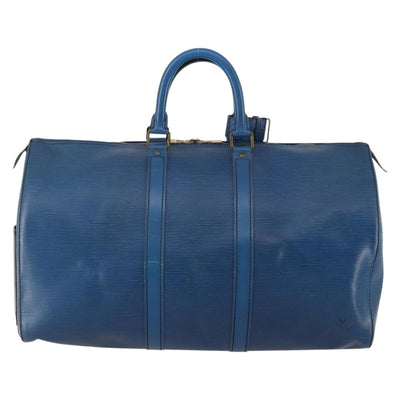 LOUIS VUITTON Epi Keepall 45 Boston Bag Blue M42975 LV Auth 187531 - 0
