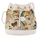 GUCCI Shoulder Bag Canvas Flora Beige Gold 007 14 0071 Auth 187532-13