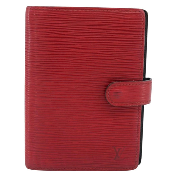 LOUIS VUITTON Epi Agenda PM Day Planner Cover Red R20057 LV Auth 187533
