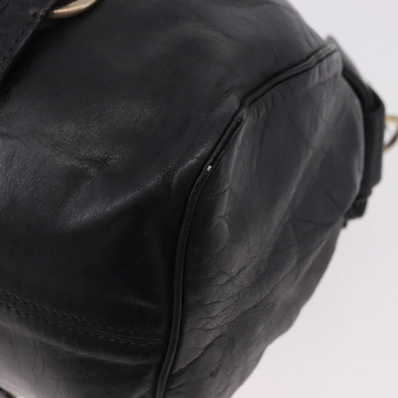Miu Miu Hand Bag Leather Black Gold Auth 187540