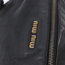 Miu Miu Hand Bag Leather Black Gold Auth 187540-16