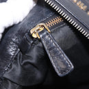 Miu Miu Hand Bag Leather Black Gold Auth 187540-21