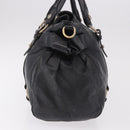 Miu Miu Hand Bag Leather Black Gold Auth 187540-4
