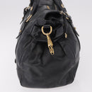 Miu Miu Hand Bag Leather Black Gold Auth 187540-5