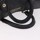 Miu Miu Hand Bag Leather Black Gold Auth 187540-7