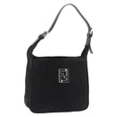 FENDI Shoulder Bag Harako leather Black Silver Auth 187543V-1