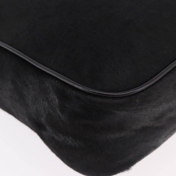 FENDI Shoulder Bag Harako leather Black Silver Auth 187543V