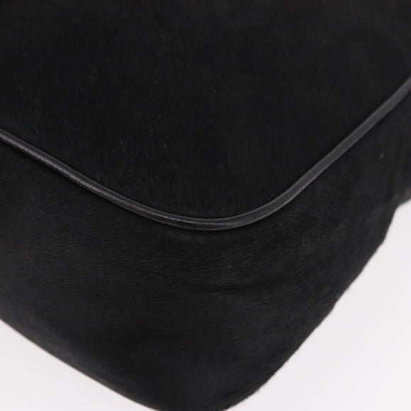 FENDI Shoulder Bag Harako leather Black Silver Auth 187543V