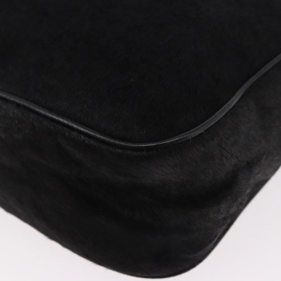 FENDI Shoulder Bag Harako leather Black Silver Auth 187543V