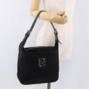 FENDI Shoulder Bag Harako leather Black Silver Auth 187543V-24