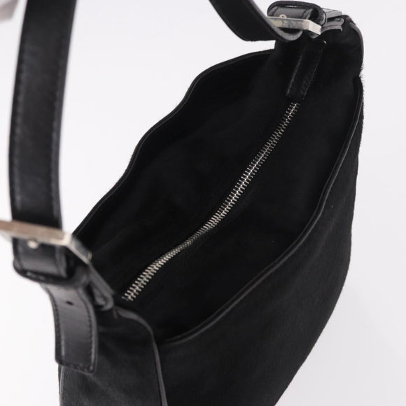 FENDI Shoulder Bag Harako leather Black Silver Auth 187543V