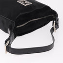 FENDI Shoulder Bag Harako leather Black Silver Auth 187543V-7